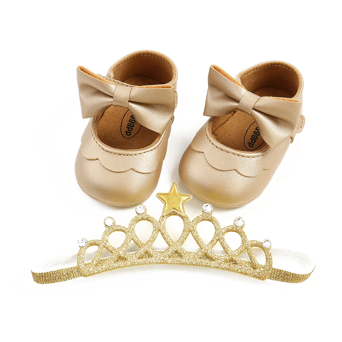 

0-18M Newborn Infant Baby Girls First Walkers Pu Leather Shoes Cute Bow Princess Party Birthday Shoes + Headband