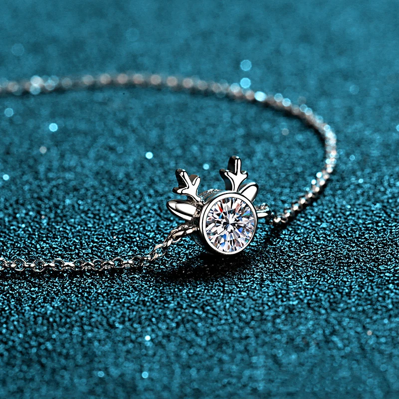 

Real Moissanite bracelet 0.5CT lab Diamond Gemstone Adjustable Bangle 925 Silver Wedding Jewelry for Women birthday present Gift