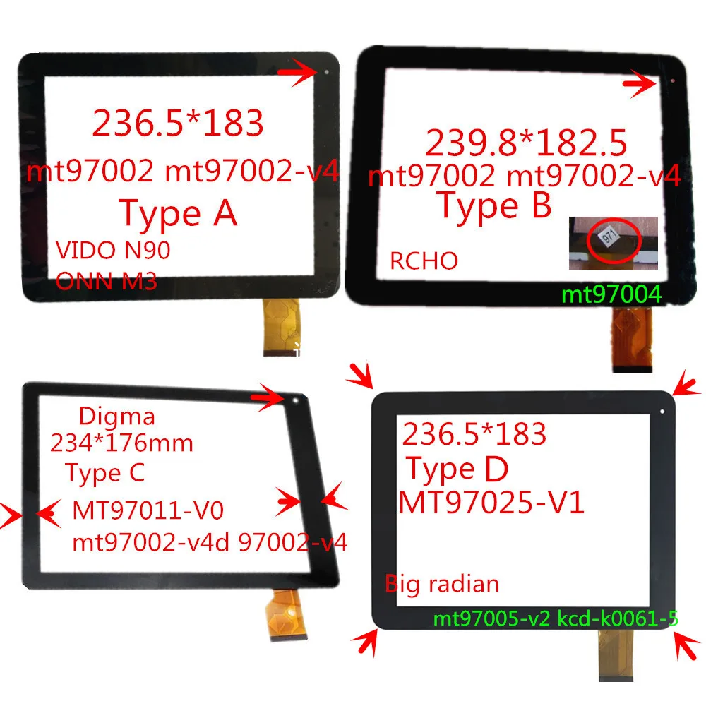 MT97002-V4 v4d v4b MT97002-V2 емкостная сенсорная панель Ремонт Запчасти дигитайзер Внешний