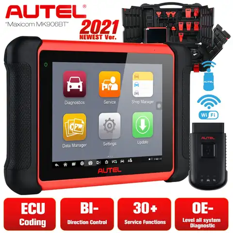 Супер Профессиональный сканер Autel Maxisys MK906BT для кодирования ЭБУ, диагностический инструмент OBD2, автомобильный беспроводной Bluetooth MS906BT PRO VS ...
