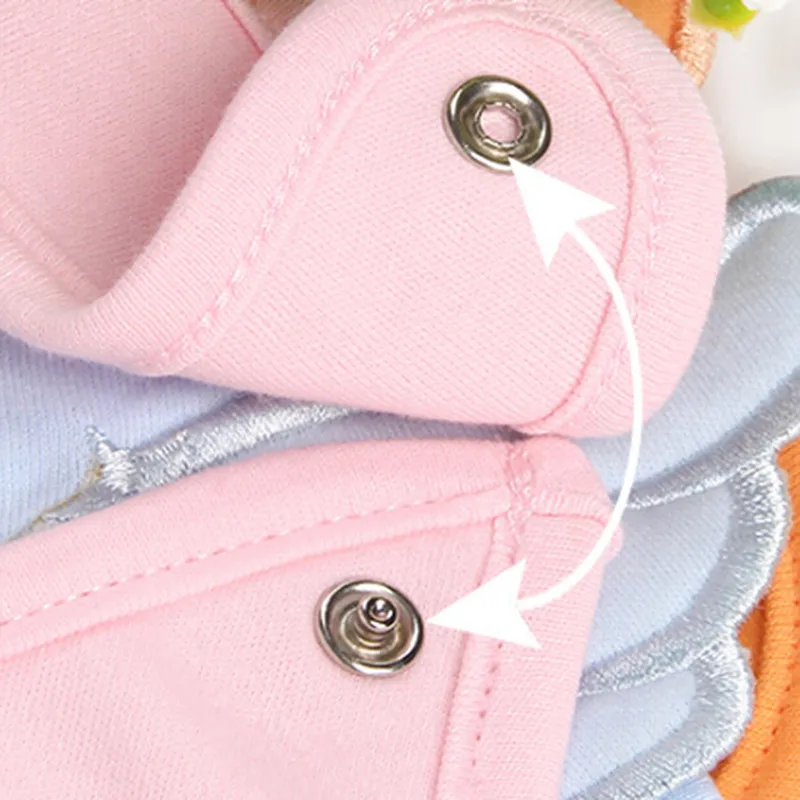 

Newborn Bibs Baby Bandana Bibs White Cotton Burp Cloth Pink Angel Wings Cute Boy Girl Bib For Infant Toddler Feeding