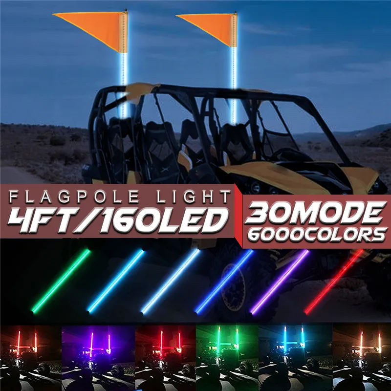 

Whip Light 12V 3/4ft LED Flag Pole Safety Antenna Whip Lights 13-22W/16-30W for Sand UTV ATV Truck for jeep for Sand Rails