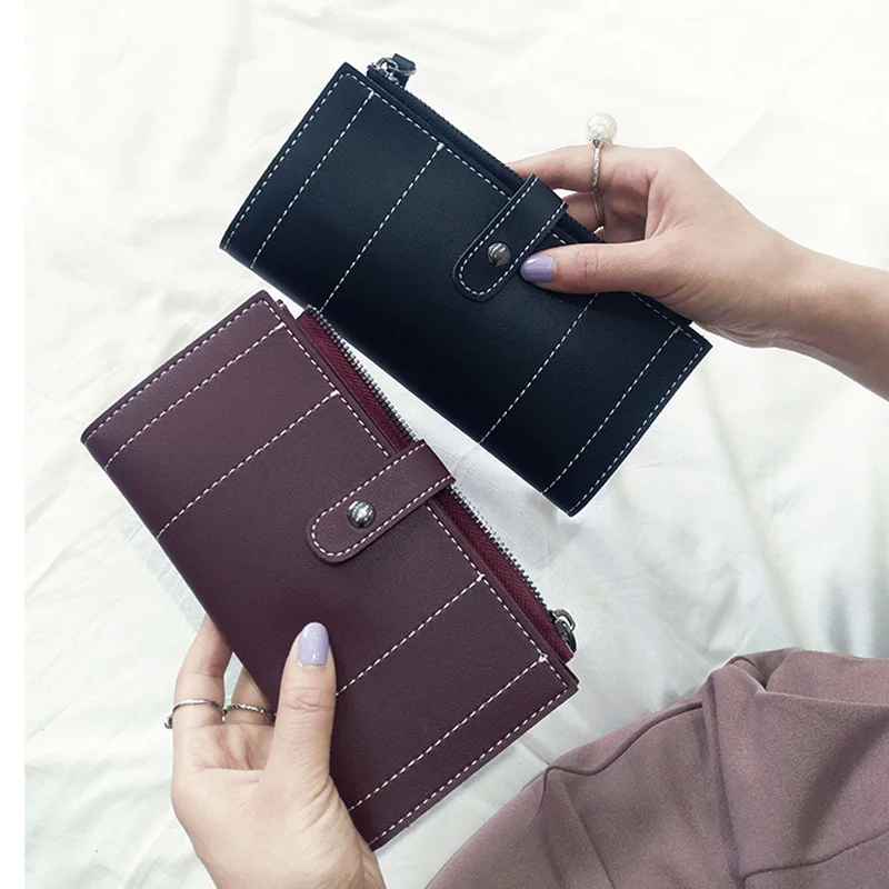 Модные женские бумажники 2019 из искусственной кожи черного/зеленого/красного