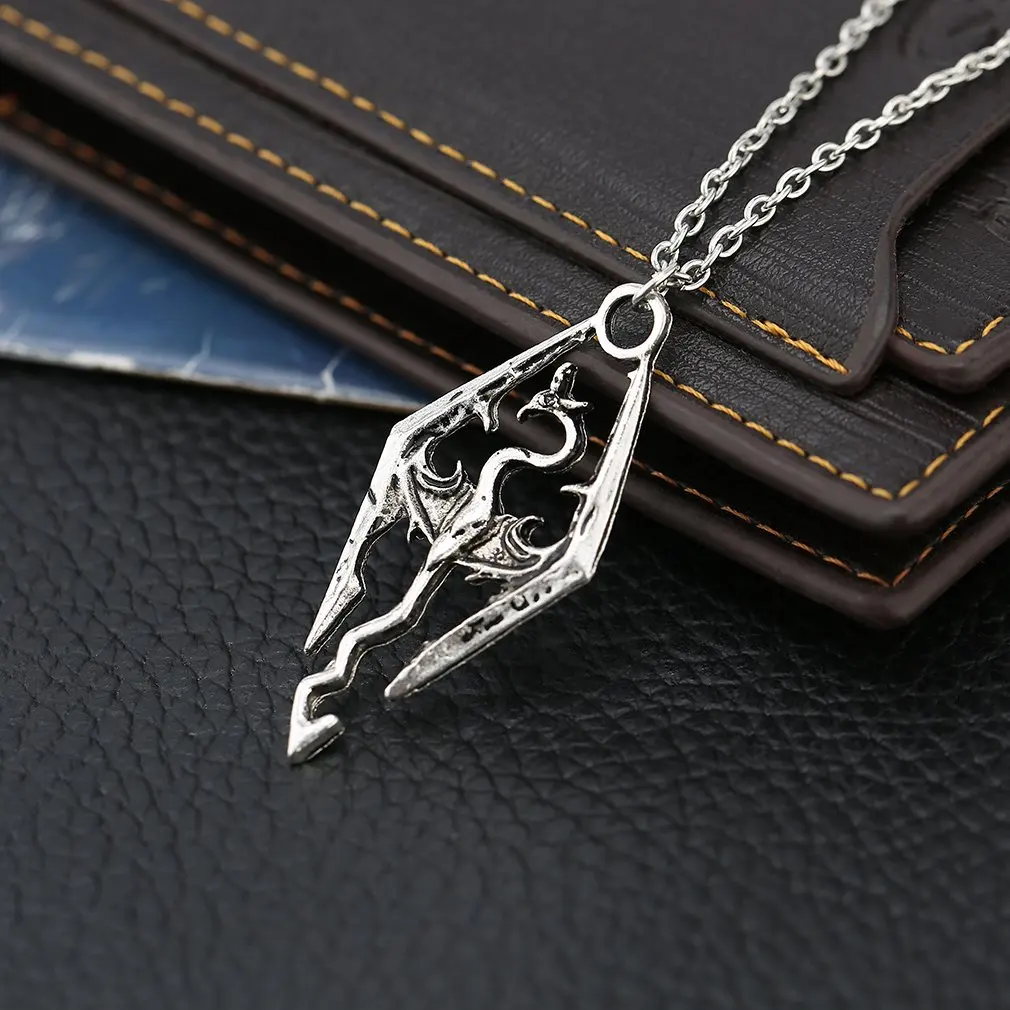 Модное ожерелье с подвесками в форме динозавров Skyrim Подвески В Форме Дракона для
