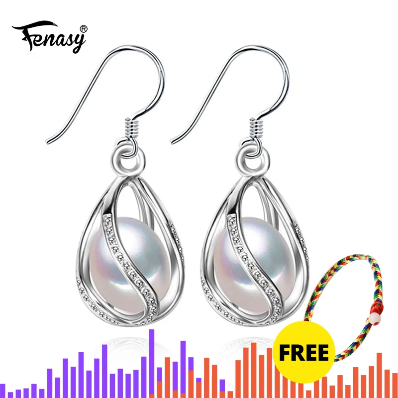Vintage Long Pearl Earrings Dangle Drop Earrings 925 Sterling Silver Statement Jewelry Wedding Gift for Women(Lam Hub Fong