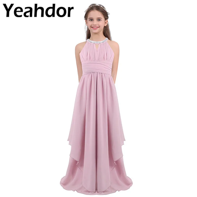 Шифоновое платье для подружки невесты без рукавов с блестками|Платья подруги