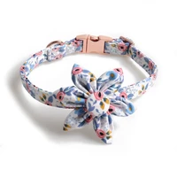 pet dog collar cute sunflower collar rose gold metal buckle dog and cat collar floral patterns for pet accessories
