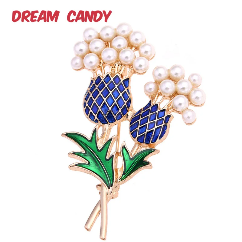 Фантазийные модные брошки Жемчужный Цветок для женщин Красочные эмаль на