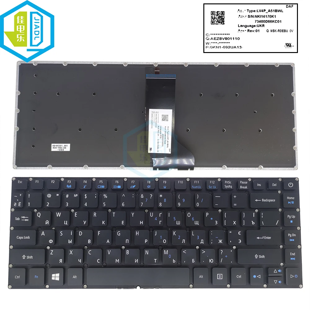 

Ukraine keyboard for Acer Aspire E5-422 422G E5-432 E5-473 473G 473T 473TG E5-474G E5-475G ES1-332 ES1-420 UA laptop keyboards