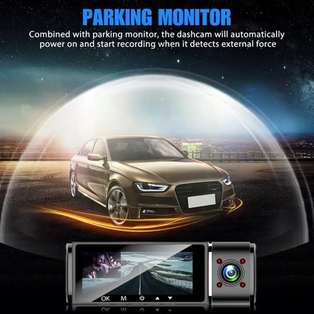 Dual Camera Car Dash Cam Dvr Registrator Full HD 1080P Video Recorder Front And Inside Cabin For Uber Taxi Drive J8A7 | Автомобили и