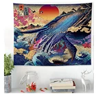 Японский подвесной гобелен Kanagawa с принтом волн, Кит, олень Arowana, настенный подвесной гобелены в стиле бохо, покрывало, одеяло