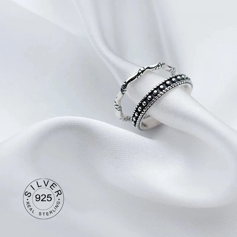 Фото Винтажное плетение твист дизайн регулируемые кольца Аутентичные 925