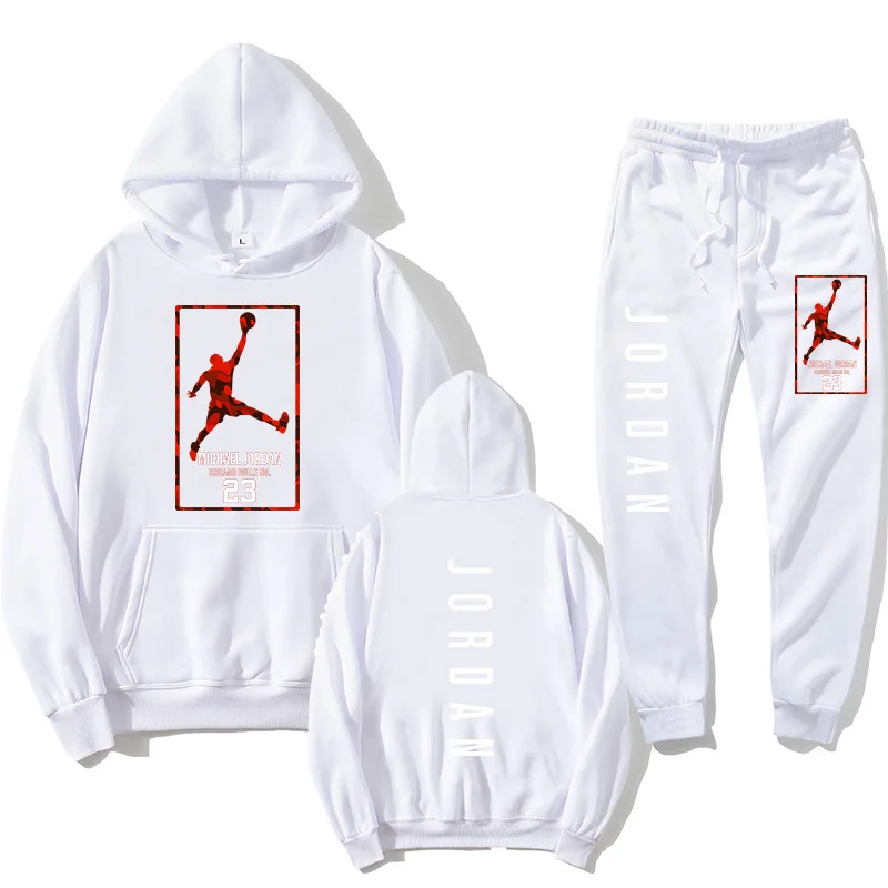 

New men's Hoodie set Jordan 23 sportswear Sweatshirt set Fleece Hoodie + sweatpants jogging Pullover women's spring and Autumn
