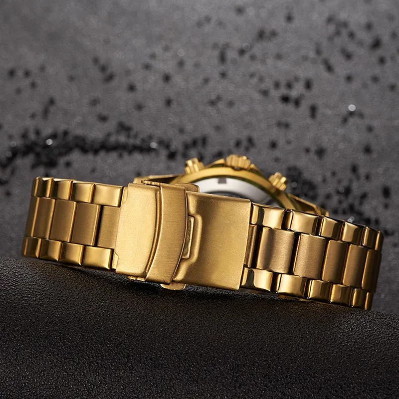 

Gorben Full Steel Band Automatic Mechanical Watches Skeleton Mens Watch Fashion Luxury Wristwatch Men Clock Gifts