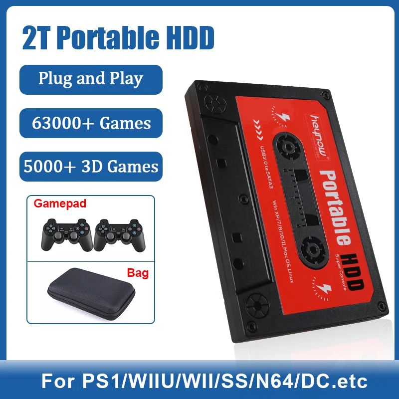 Портативный внешний игровой жесткий диск TSINGO 2 ТБ HDD встроенный 63000 для