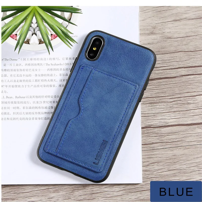 GTWIN модный роскошный кожаный защитный чехол для iPhone 7 Plus XR XS Max слот карт Поддержка