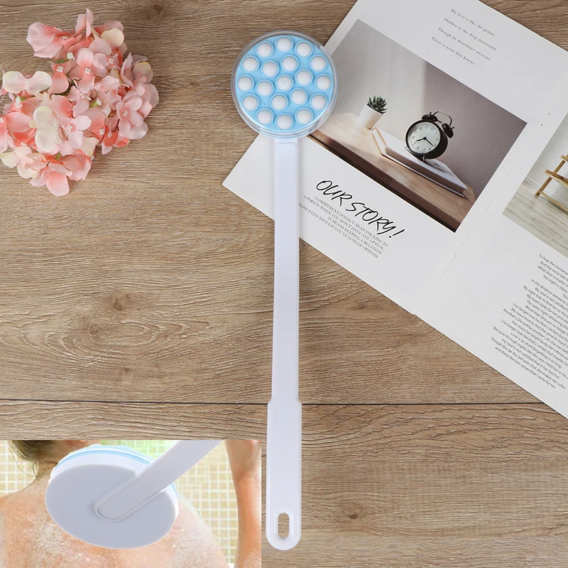 

Plastics Long Handle Bath Brush Hot Sale Bath Brush Long Handled Lotion Oil Cream Applicator Body Leg Back Massager Bath Brush