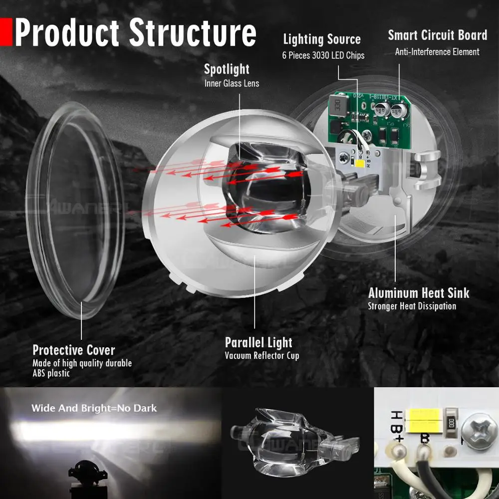 Комплект противотуманных фар водитель автомобиля светодиодный светодиодные