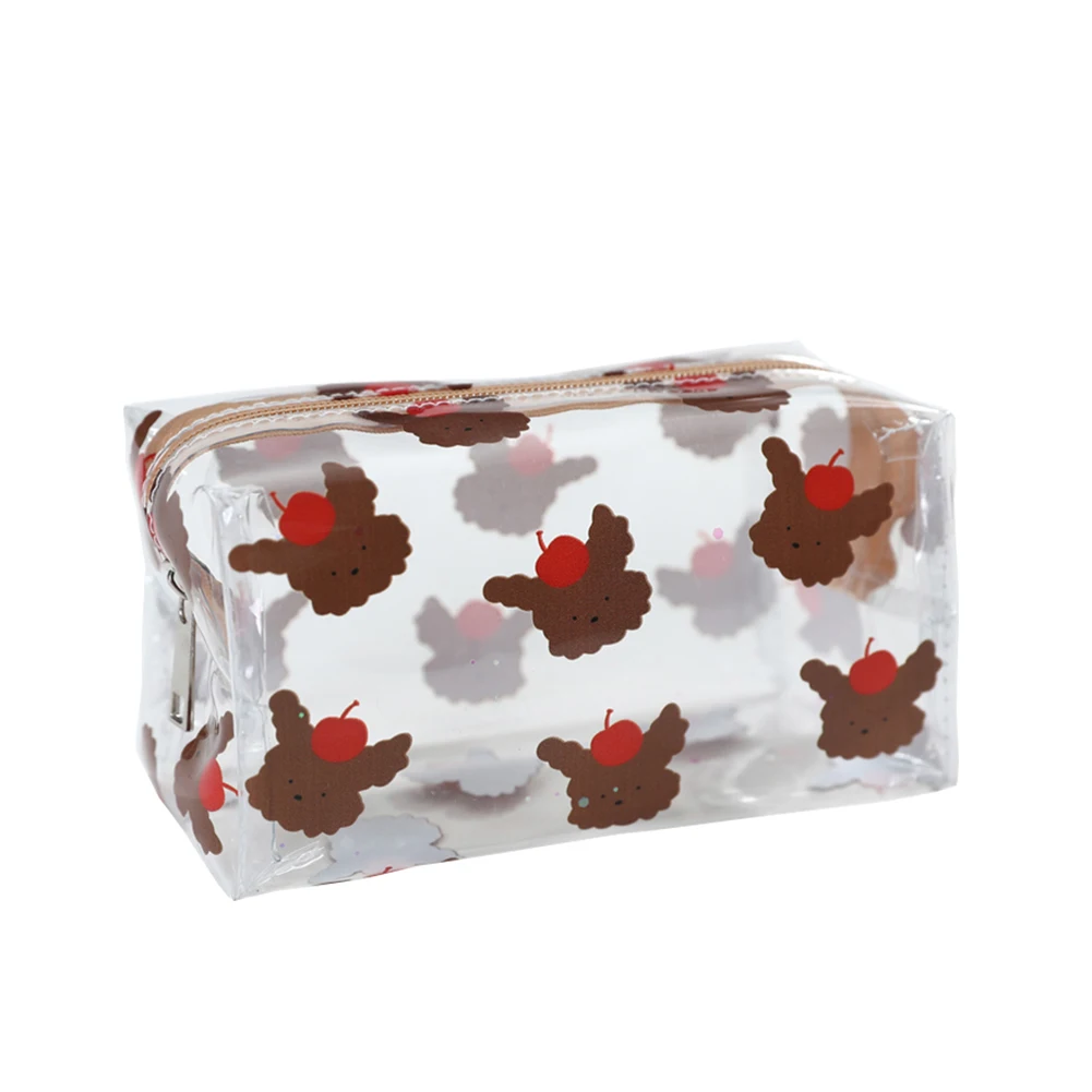 Женская прозрачная косметичка с милым мультяшным рисунком портативная дорожная