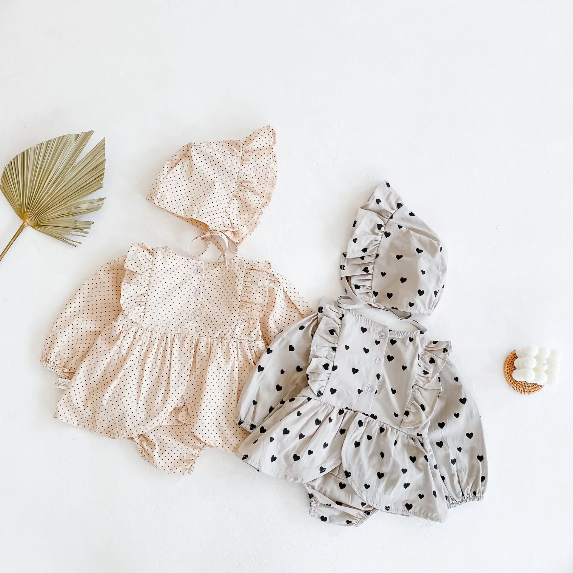 Комбинезон для новорожденных с шапочкой Хлопковый комбинезон девочек Одежда в