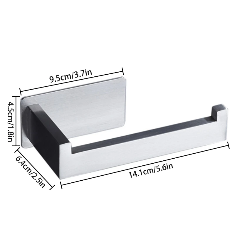 

Hot Brushed Stainless Steel Toilet Paper Holder Wall Mount Self Adhesive Tissue Roll Dispenser Towel Rack Bathroom Organizer