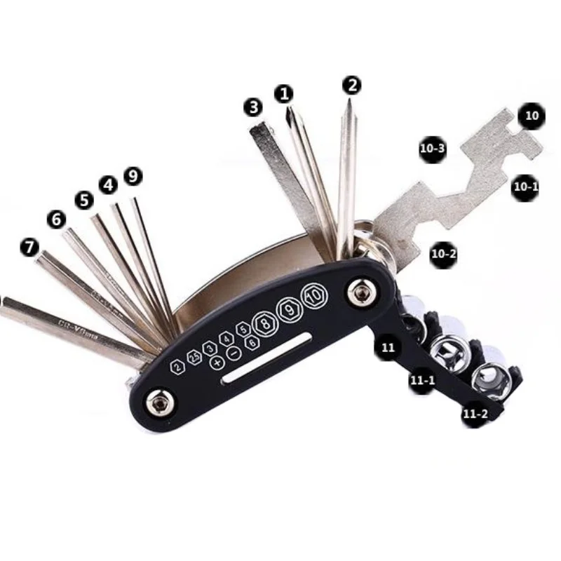 

15 In 1 Multi Usage Bike Bicycle Repair Bike Tools Kit Hex Wrench Nut Tire Repair Hex Allen Key Screwdriver Socket Extension Rod
