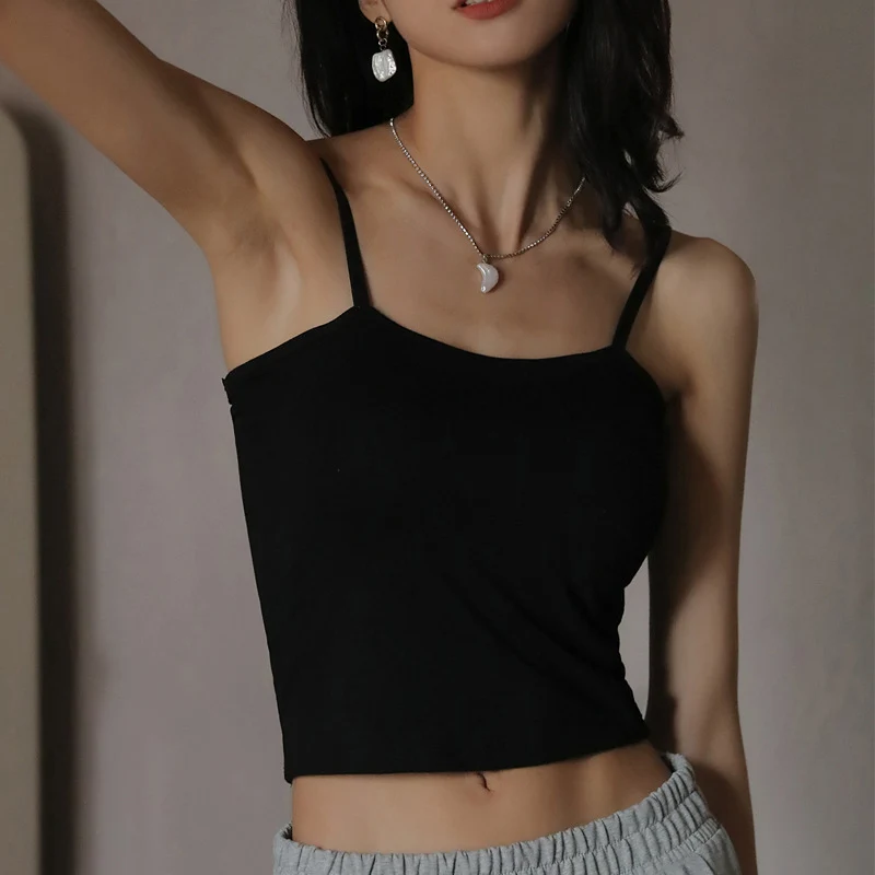 

Женский укороченный топ с квадратным вырезом, однотонный, эластичный