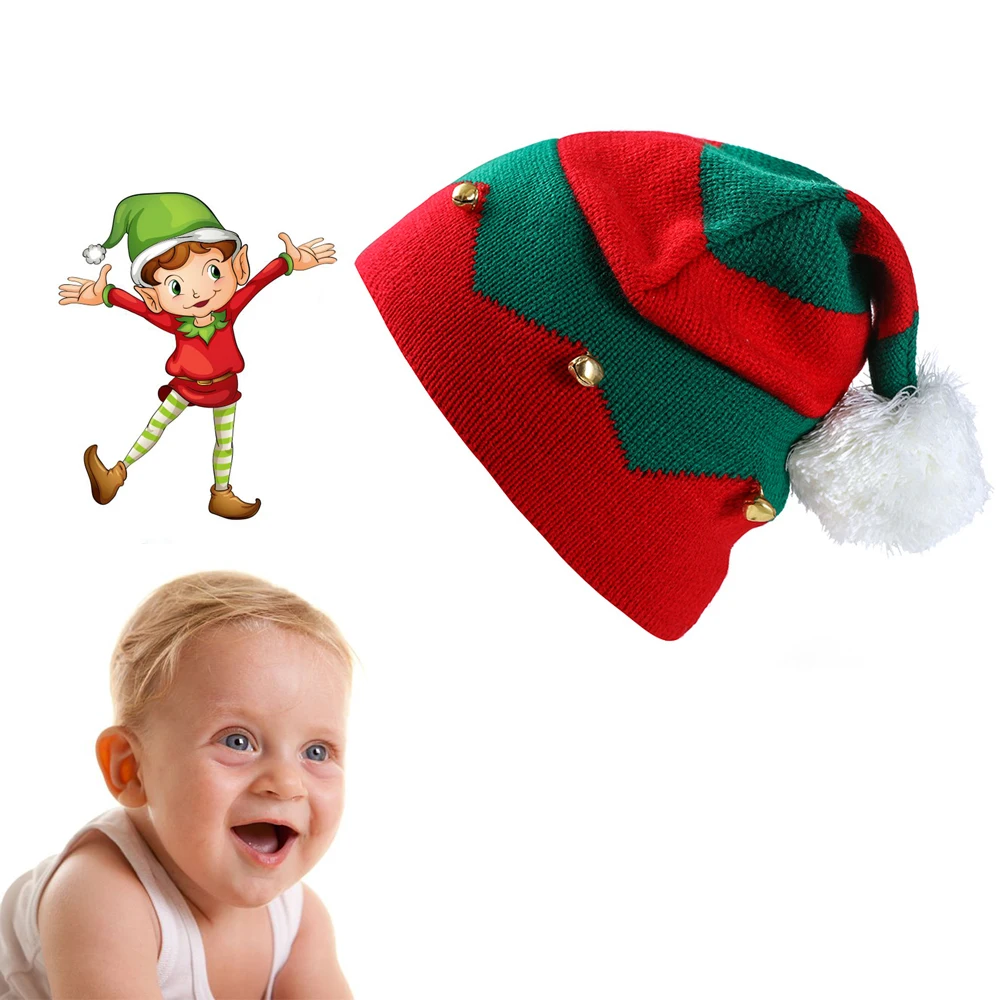 

Вязаные шапки рождественские празднивечерние шапки с колокольчиками зимние теплые мягкие плюшевые вязаные шапки для мальчиков и девочек А...