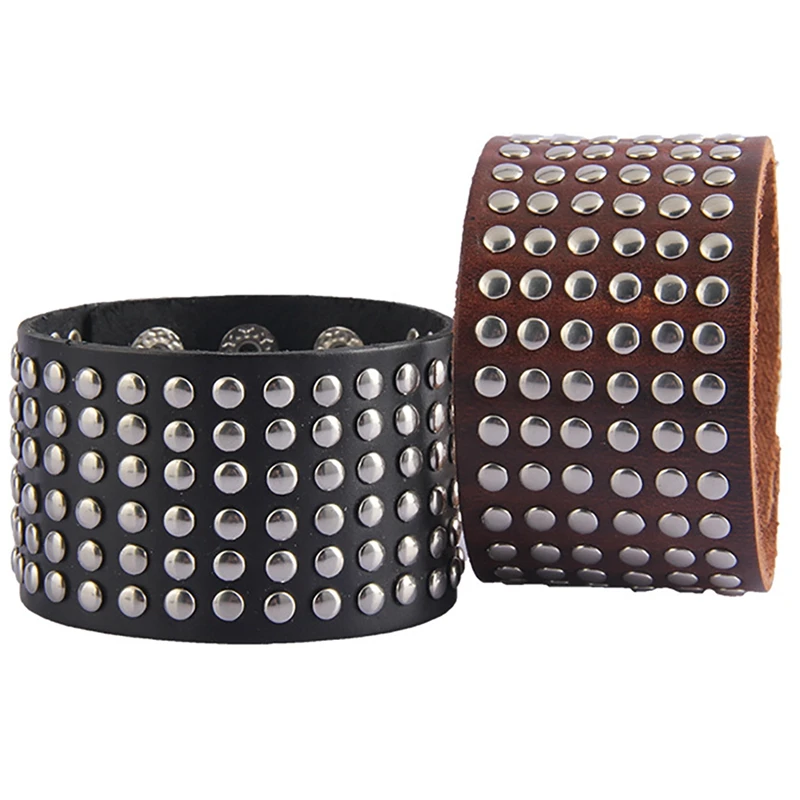 Браслет из искусственной кожи с заклепками для мужчин и женщин модное