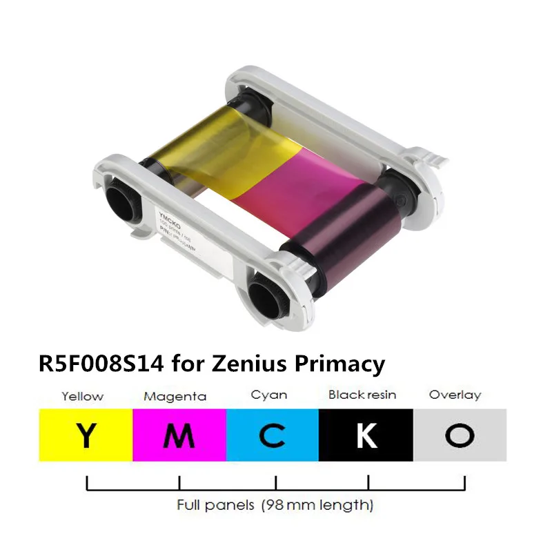 Ленточная кассета Evolis R5F008S140 YMCKO с 300 принтами 5 панелей совместимых R5F008S14 Primacy Zenius