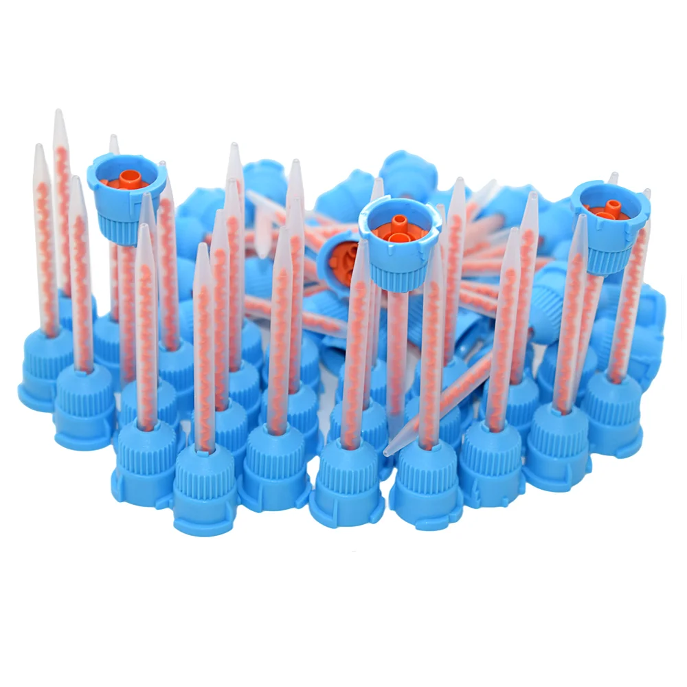 

50pcs Mixing Nozzle 10:1 Epoxy Adhesive Resin AB Glue Static Mixer Caulking Gun Dispenser Dual Cartridge Round Mixing Tube Set