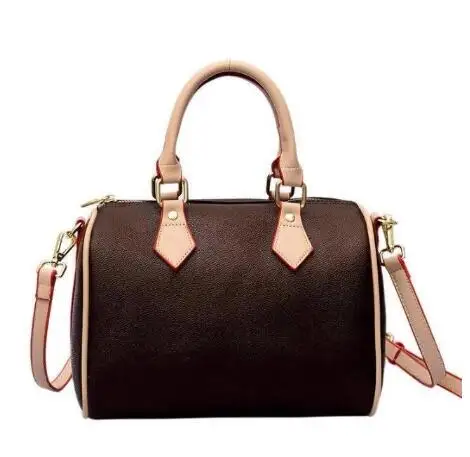 

best real oxidizing leather new fashion high quality women boston speedy handbag Pillow bag 25/30/35cm with starp FREE SHIPPING