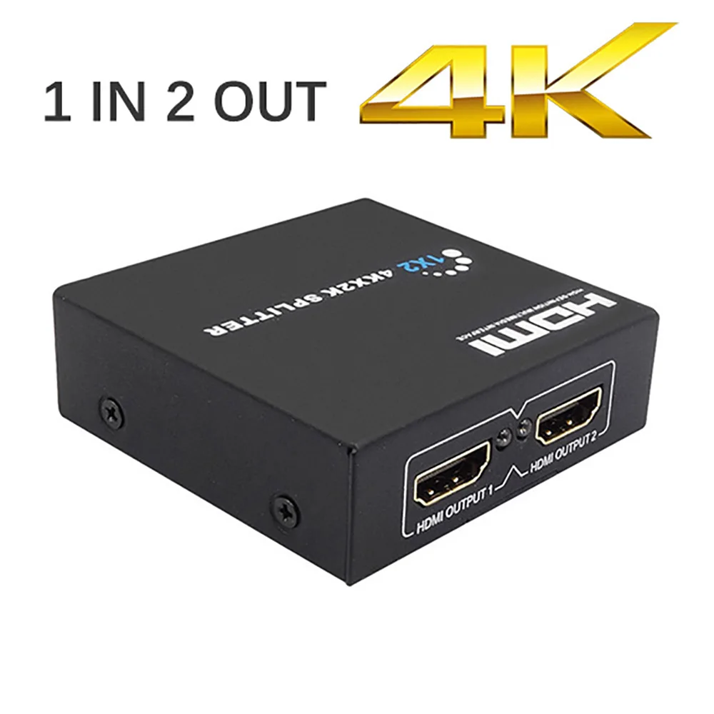 1in2 out 4K FSU 2,0 HDR 4K@ 60 HDMI split ter Full HD видео HDMI коммутатор 1X2 split 1 in 2 Out усилитель двойной дисплей для HDTV DVD PS3 - Цвет: 1in2 out 4K