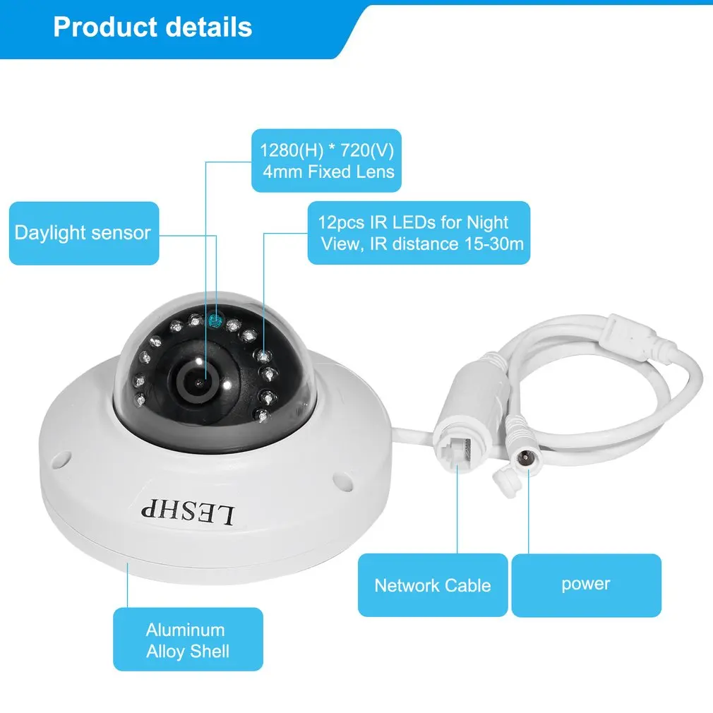 

Leshp-Sn-Ipc-3008Fsw10 Day Night Camera Waterproof Security Camera Professional Security 1.0Mp Ip Camera