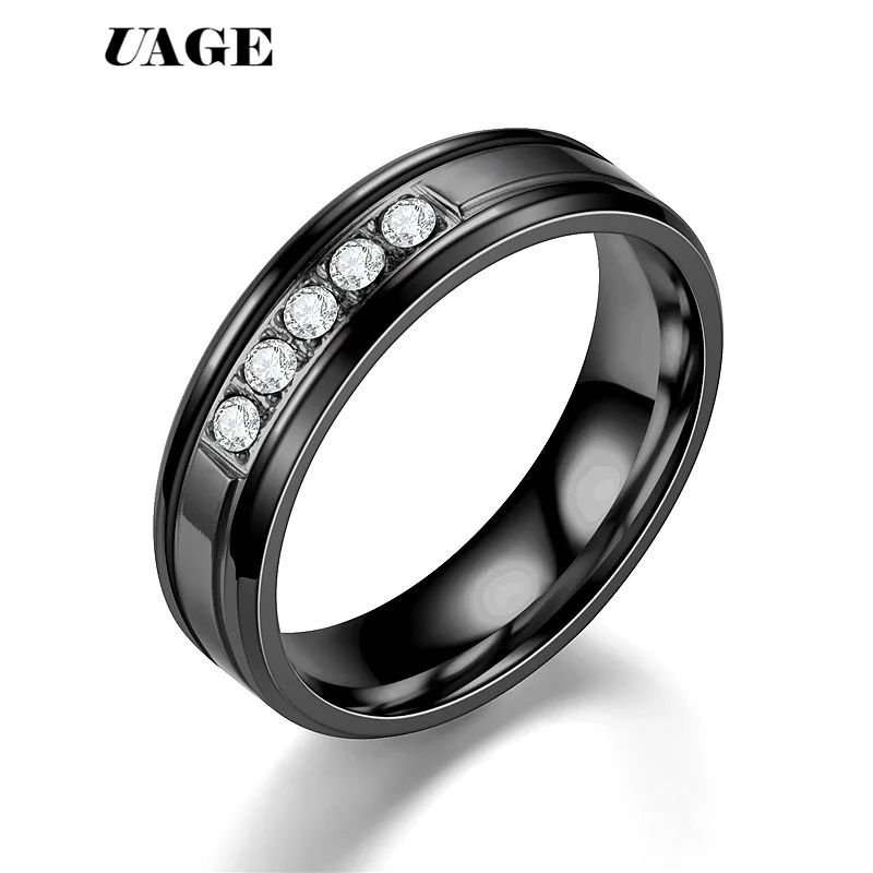 Кольца женские из титановой нержавеющей стали черного и серебряного цвета с