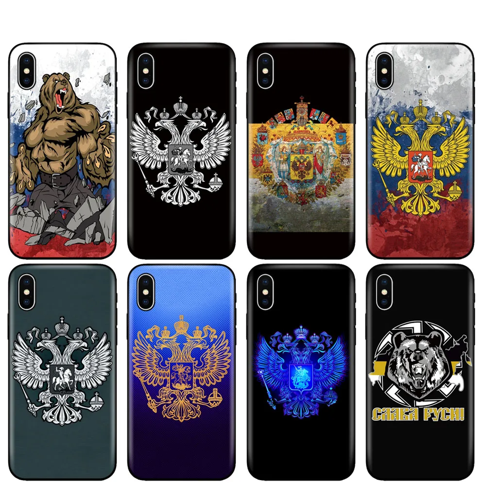 Черный ТПУ чехол для iphone 5 5s se 6 6s 7 8 plus x 10 силиконовый XR XS 11 pro MAX флаг русского