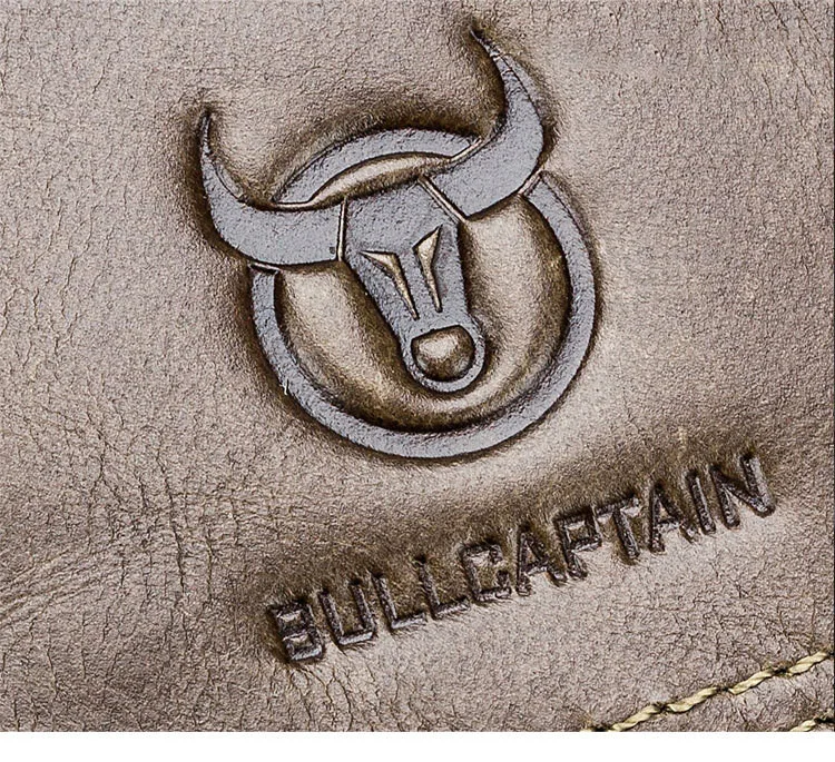 BULLCAPTAIN, мужской кошелек, натуральная кожа, мужской кошелек, дизайнерские мужские кошельки на молнии, отделение для монет, держатель для карт, Роскошный кошелек