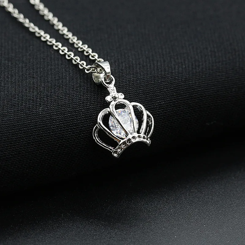 

Luokey Delicate Snowflake Necklace For Women Minimalist Jewelry Silver Color Clavicle Chain Crown Heart Pendant Necklace Fashion
