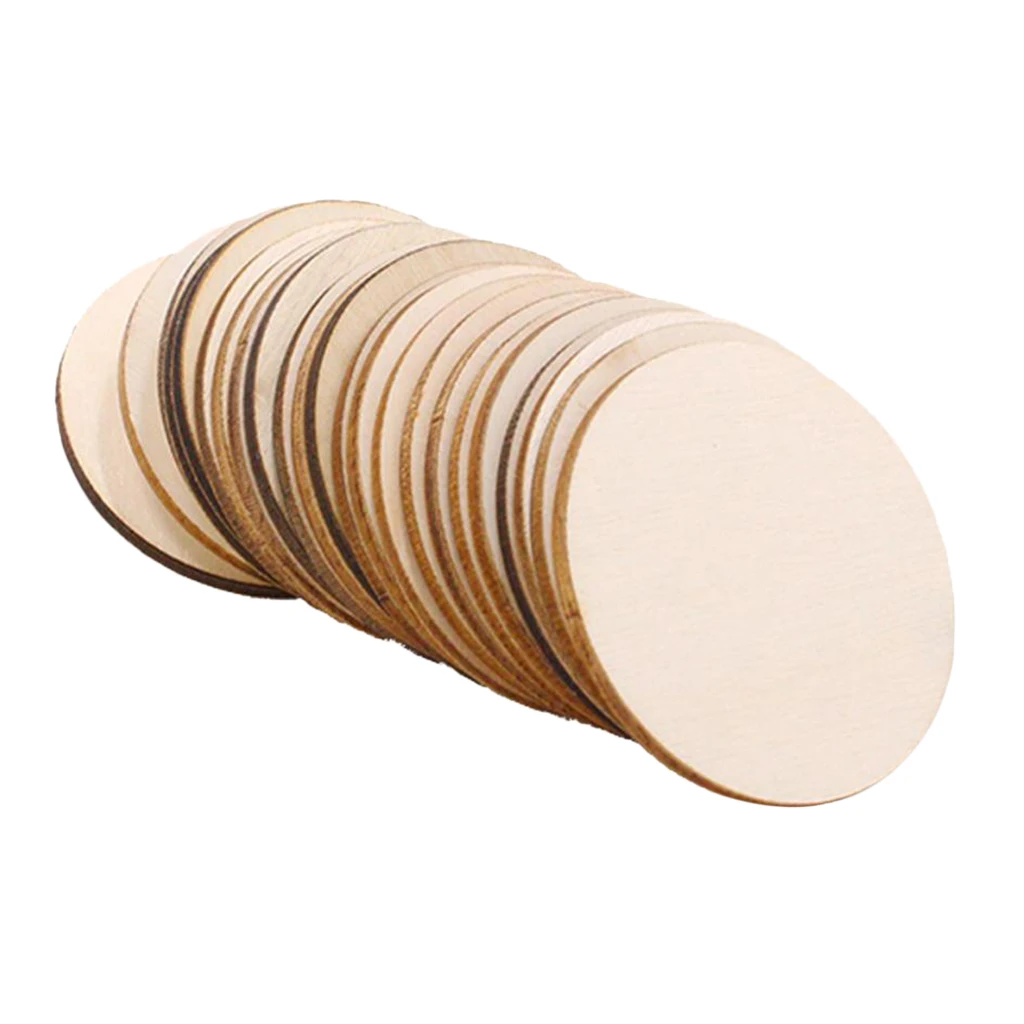 25X круглые деревянные штук украшения незаконченные выращиваемого на древесном