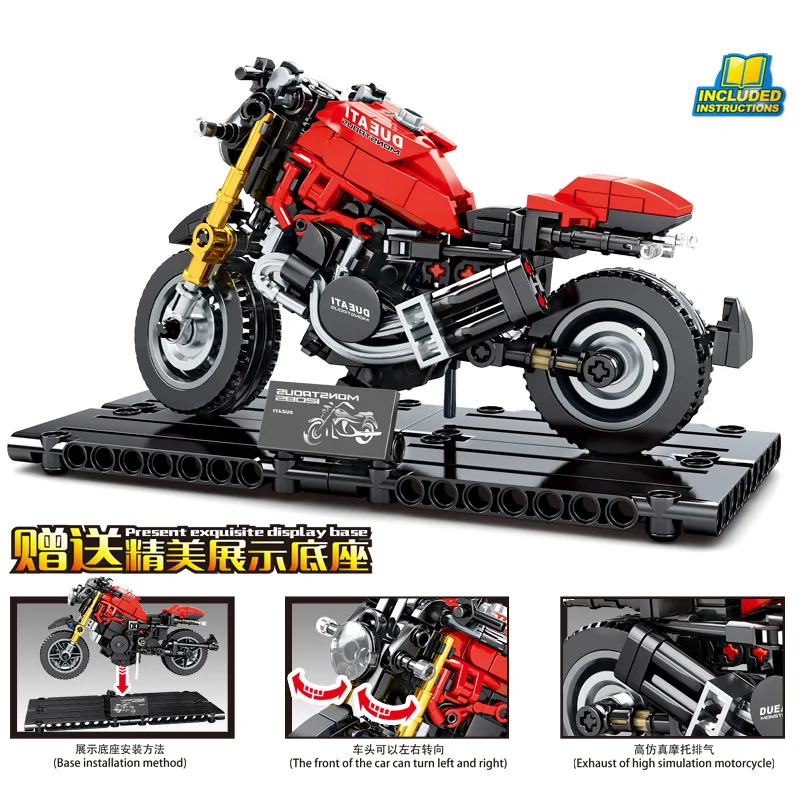 

BZDA Motorcycle Bricks Creator Supercar Racing car Model Building Block Assemble Toys Children Kids Gifts Diy