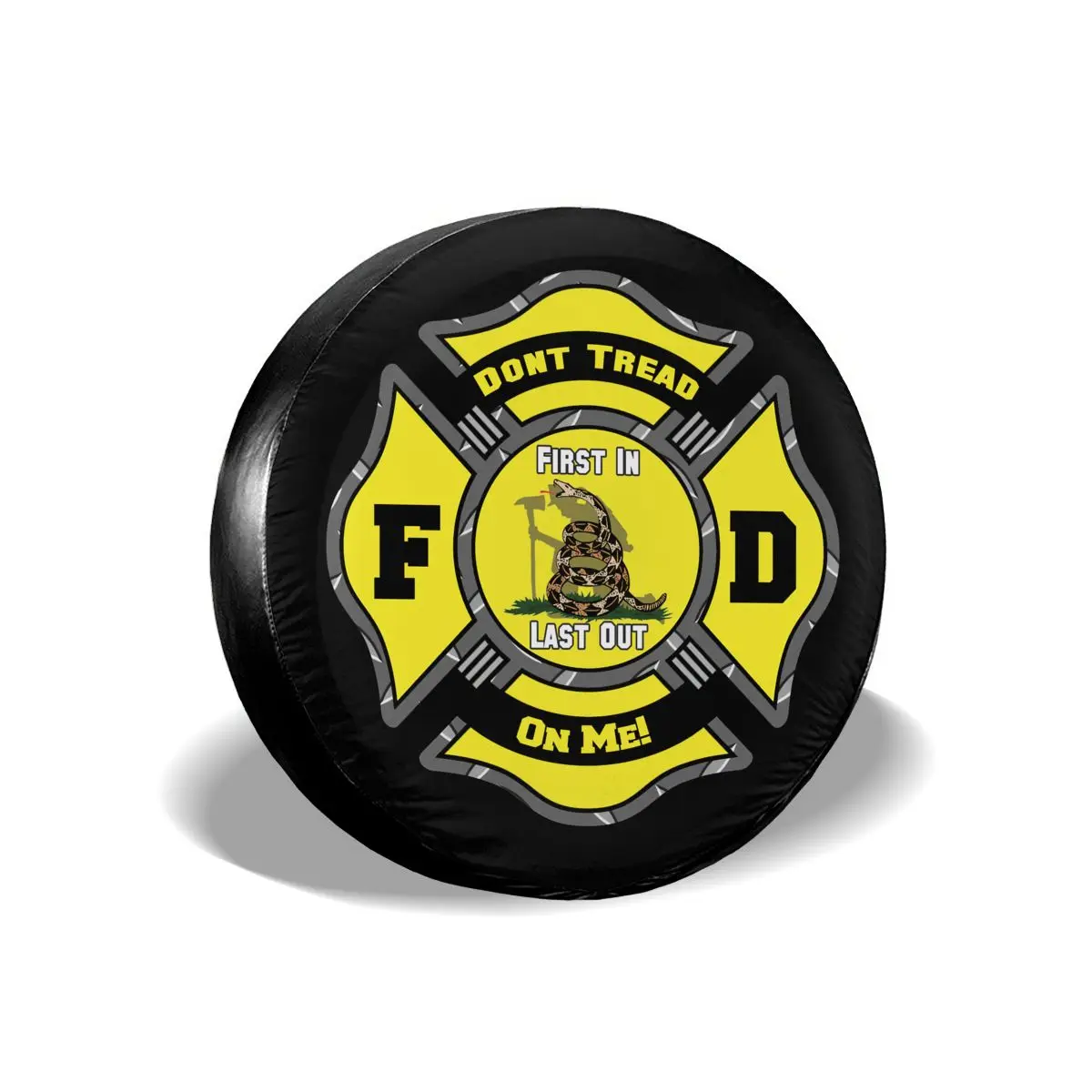 

Don't Tread On Me car waterproof and dustproof universal spare tire cover is suitable for all kinds of vehicles. 14" 15" 16" 17"