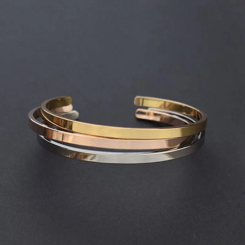 5 шт. простой металлический браслет без рисунка женский модный аксессуар Женский