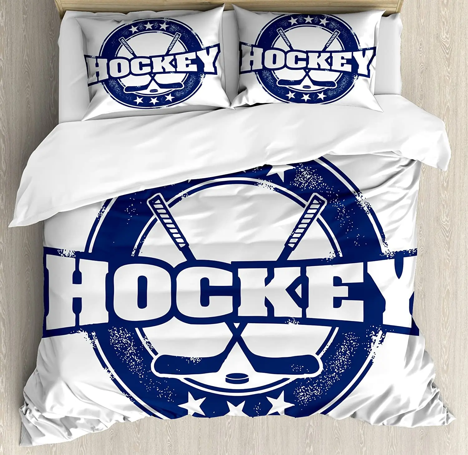 Набор пододеяльников для хоккея покрывало с эффектом потертости винтажный набор постельного белья темно