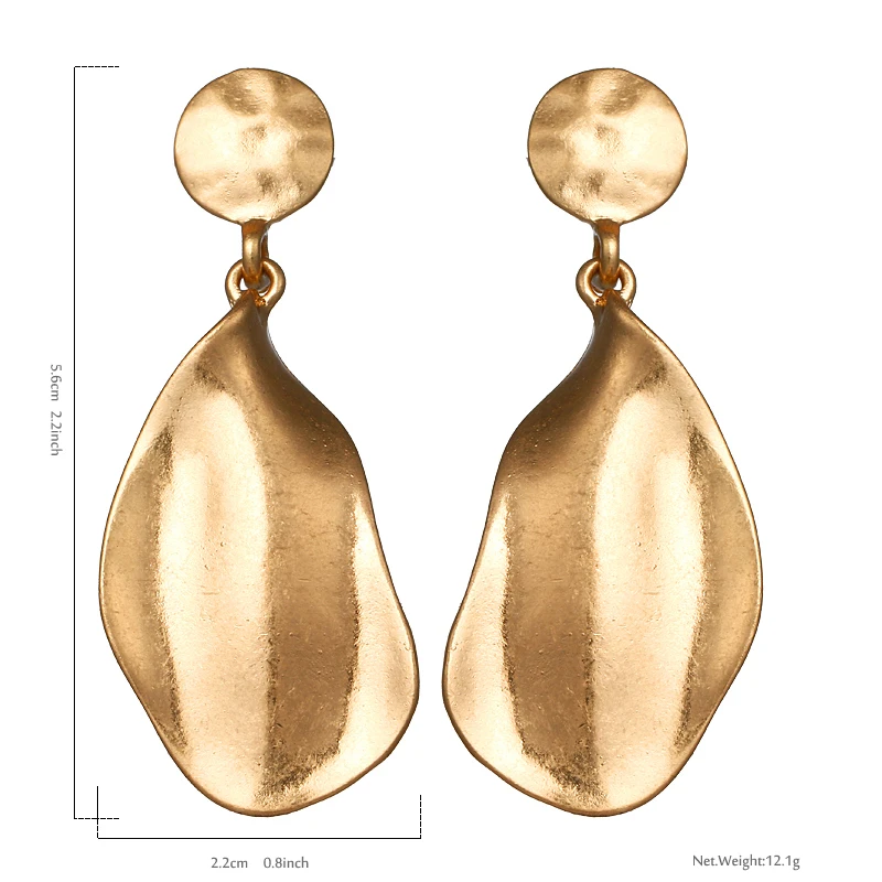 Yhpup Brand Irregular Big Leaf Leaves Golden Zinc Alloy Earrings Statement Charm Party Brincos Bijoux | Украшения и аксессуары