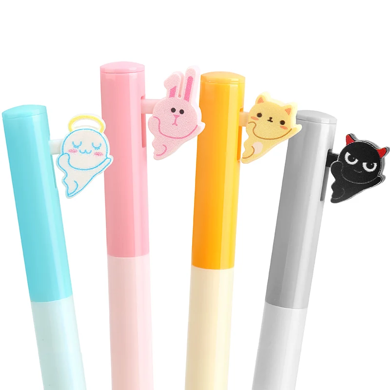 

4pcs kawaii angel gel pen 0.5mm ballpoint Black color ink writing Stationery Office tool school FB656