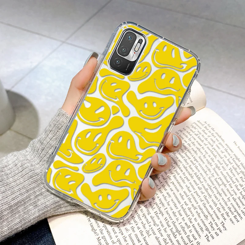 Clear Case For Xiaomi Poco M3 M4 Pro X3 Nfc F3 Funda Smile Cute Cover Redmi Note 10 9 11 Pro 8 7 9S 10S 9A 9i TPU Cover PocoX3