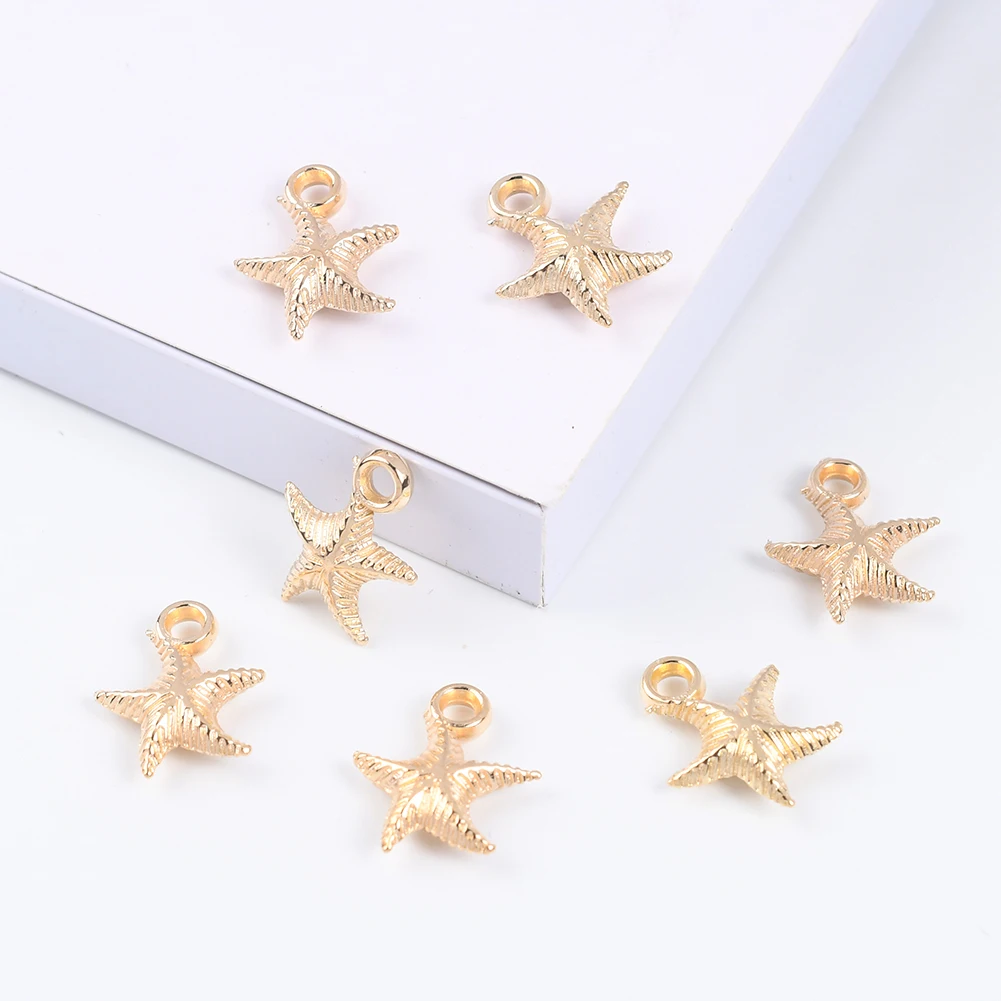 

100Pcs/Lot Plastic Starfish Charms For Bracelet Necklace DIY Craft Accessories CCB Pendant For Jewelry Making Supplies