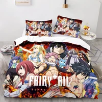 new fairy tail bedding set japanese anime boys girls gift bedroom decor single twin full queen size home textiles dropshipping