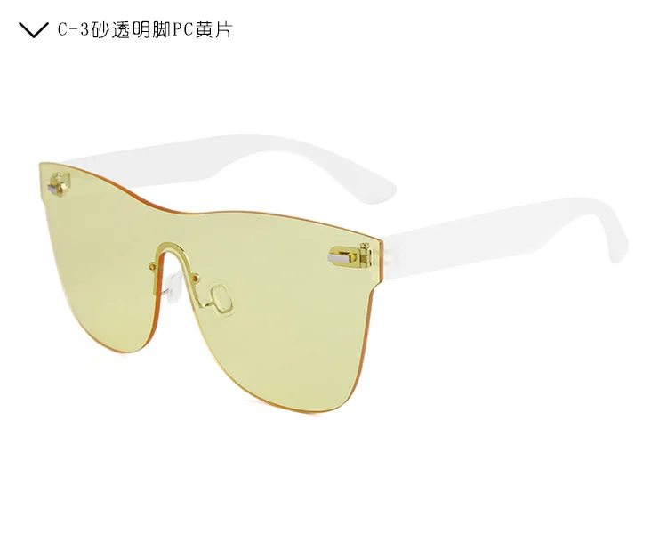 C3 yellow Модные женские солнцезащитные очки, цветные, зеркальные, без оправы, солнцезащитные очки для мужчин и женщин, Карл, фирменный дизайн, очки для вождения, Lentes De Sol Mujer - Цвет линз: C3 yellow