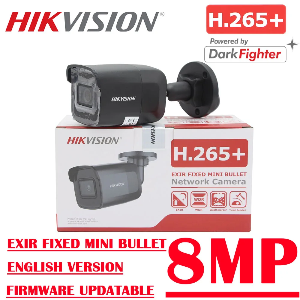 В наличии оригинальная черная DS-2CD2085G1-I Hikvision 8 Мп IP POE 4K цилиндрическая CCTV камера